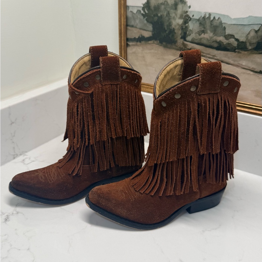 Shyanne Brown Fringe Kids Boots